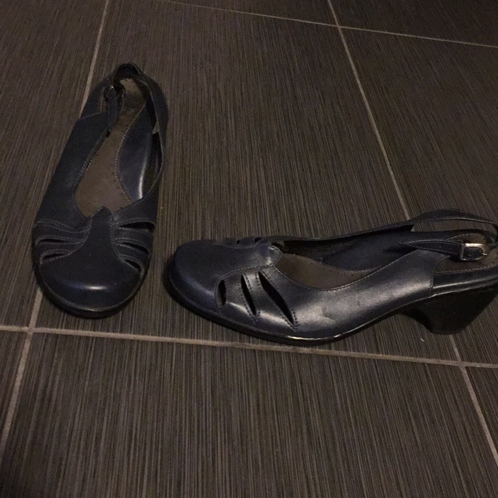 Dansko navy blue wedges